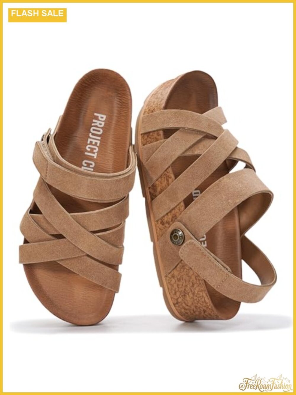 Genuine Leather Platform Sandals Adjustable Strappy Dressy Casual